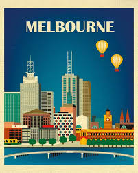 Melbourne Skyline Art Print Australia Travel Poster Vertical Etsy In 2021 Melbourne Skyline Travel Posters Posters Australia