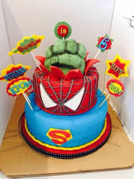 Superman Birthday Cake For 6 Year Old Boy 3 Tier Superheroes Cake For A Very Lucky 6 Year Old I Know It S A Mix Of Dc Marvel But On This Occasion Is Was Ok Superman Lay Buttercreme Creme Butter