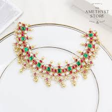 Buy      संगीता हरामजादी की बहु सोनल और सोनालिका     Necklace | 92.5 Gold Plated Kundan Necklace Online – The  Amethyst Store