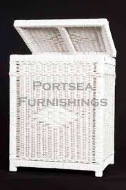Tapered open basket of 100% natural rattan features sturdy loop handles for a good grip. Rectangular Laundry Basket Portsea Furnishings