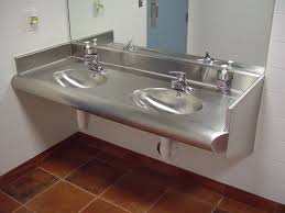 restroom vanity assembly double bowl