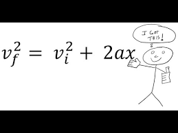 Acceleration Equation Vf 2 Vi 2 2ax Youtube