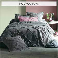 Conçu pour un usage intensif en collectivité. Housse De Couette Polycoton Smocks Florentine Anthracite 3 Suisses