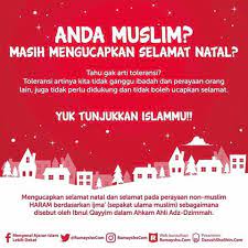 Seorang muslim yang mengucapkan selamat natal kepada pemeluk nasrani hukumnya boleh menurut aneh ya. Mengapa Aku Tak Mengucapkan Selamat Natal Kajian Salaf