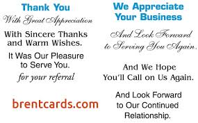 Business Thank You Card Wording - W7mcm.com