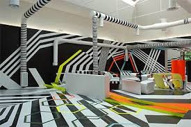 Geometric Fiesta In A Cafe S Interior Design Cafe Interior Design Coffee Shop Interior Design Modernist Interior