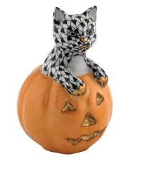 Herend Jack O Lantern Kitty
