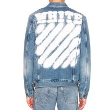 Off White Jackets Coats Offwhite Diagonal Spray Denim Jacket Poshmark
