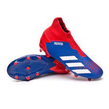These laceless soccer cleats have a soft textile upper with a mid cut that supports your ankle. Football Boots Adidas Predator 20 3 Ll Fg Team Royal Blue White Active Red Futbol Emotion
