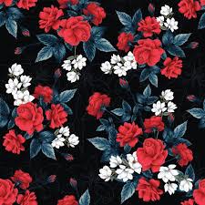 Lily flower and floral pattern. Seamless Pattern Red Rose Magnolia And Lilly Flowers Background Floral Pattern Vector Tropical Flowers Pattern Lilly Flower