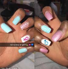 (1) paint toss on canvas: Gender Reveal Nail Art Is A New Trend For Expecting Mums Daily Mail Online