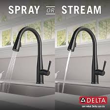 Using a touch activated kitchen faucet gives you convenience. Delta Faucet Essa Single Handle Touch Kitchen Sink Faucet With Pull Down Sprayer Touch2o Technology And Magnetic Docking Spray Head Matte Black 9113t Bl Dst Pricepulse