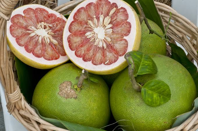 Image result for pomelo in basket"