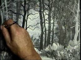 Black And White Watercolor Painting Tutorial Black White Gesso Painting Steps Bob Ross Painting Demo Landscape Painting Tutorial