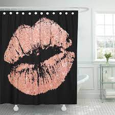 Necklace is 20l with a lobster clasp closure and a 2 1/2 extender. Cynlon Girly Chic Rose Gold Lips Black Modern Custom Bathroom Decor Bath Shower Curtain 66x72 Inch Walmart Com Walmart Com