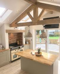 I Love This Beam Design House Design Kitchen Farmhouse Kitchen Design Modern Farmhouse Kitchens