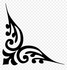 Corner Clipart Calligraphy Png Design Black And White Transparent Png Is Pure And Creative Png Image Uploaded By Des Clip Art Black And White Flower Clipart