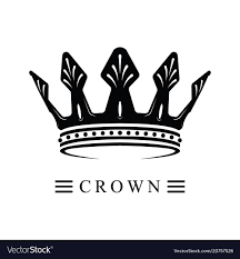 Black And White Crown Logo Black Crown Logo 02 Vector Image On Vectorstock Crown Logo Crown Drawing Photoshop Templates Free