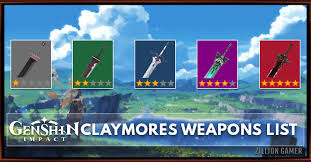 The lithic blade also gives the passive attack for every character in the party who hails from liyue which equips this weapon to get atk and crit rate. Claymores List Genshin Impact Zilliongamer