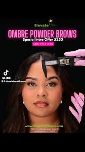 Ladies, say goodbye to coloring your brows every morning!, We are now  offering PMU Ombré Powder Brows — and for a limited time only, they’re just  $250! , Ombré Powder Brows give you:,