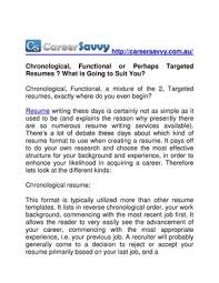Check out chronological resume examples for various career fields and job titles. Calameo Chronological Functional Or Perhaps Targeted Resumes What Is Going To Suit You