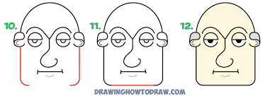 Dissect as many corners as you can because it will make your life easier as soon as you start free hand the curved lines. How To Draw Old Man S Face Head From The Word Eyes In Easy Step By Word Cartoons Tutorial For Kids How To Draw Step By Step Drawing Tutorials
