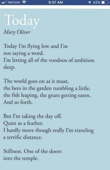 Mary Oliver poetry and nature poems
