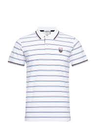 Gant Lm Stripe Pique Ss Rugger White Men Clothing Polo