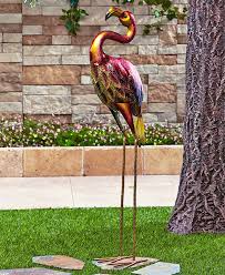 Colorful Metallic Bird Decor Lawn Ornament Lawn Art Garden Ornaments
