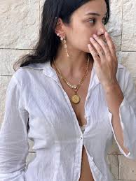 Large Medallion Necklace, Gold Stainless Steel Pendant, Engraved Pendant