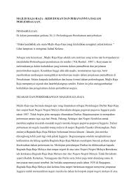 Ketika british menghadapi perang dunia pertama. Majlis Raja Raja Kedudukan Dan Peranannya Dalam Perlembagaan