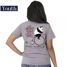 Details About Youth Panda Follow Your Heart Bicycle Simply Southern Tee Shirt