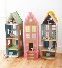 Cardboard Brownstone Dollhouses From Playful Mer Mag Diy Kids Toys Diy Dollhouse Cardboard Crafts
