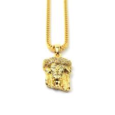 This jesus piece is covered in well over 300 diamond simulants for a nice bling. Jesus Piece Gold Chain All Brands Sneakers
