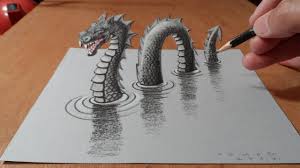 How To Draw A Dragon Step By Step For Beginners New 2015 3d How To Mak Illusion Drawings 3d Art Drawing Monster Drawing