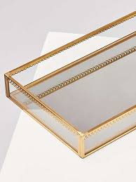 Glass isn't usually considered the most durable of materials, but since our trays are tempered and shatter resistant, you can use your. Gold Glass Mirrored Lace Edge Jewelry Tray Rectangle Gold Glass Glass Mirror Jewelry Tray