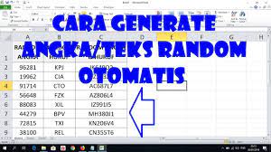 Pemilih acak ambil satu item secara acak dari rentang angka atau nama yang terdaftar. Cara Generate Angka Dan Teks Random Secara Otomatis Youtube