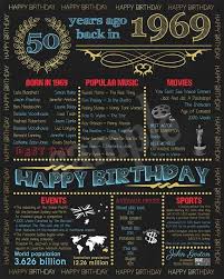 50th Birthday Presents For Him Australia 1969 Birthday Poster Australian Edition 50th Birthday Sign Etsy Happy 40th Birthday 40th Birthday Men Birthday Sign