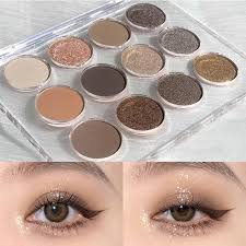 CLY AMS Nude Neutral Eyeshadow Palette, 12-Color Transparent Makeup  Palette, Pearlescent Matte Glitter Eyeshadow Palette, Easy Fit, Travel Size  For Beginners In Makeup : Amazon.co.uk: Beauty