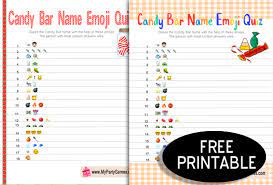 Check out the following free trivia candy quiz questions and answers to see how much you know about the world of sugar confectionery. Free Printable Candy Bar Emoji Quiz