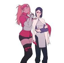Chouchou Akimichi And Sarada Uchiha Boruto Naruto Next Generations Naruto Girls Anime Naruto Naruto Characters