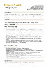 Schools use your cv/resume to get a quick snapshot of your professional progression and persona. Lead Project Engineer Resume Samples Qwikresume