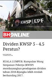 Kadar dividen kwsp 2020/2021 epf (tarikh). Twitter à¤ªà¤° Abu Ben Dividen Kwsp Untuk 2018 Paling Rendah Utk Dalam Tempoh 9 Tahun Dividen Kwsp 2018 Hanya 5 Dan Simpanan Shariah 4 5 Pada 2017 Kwsp Mengisytiharkan Dividen Sebanyak 6 40