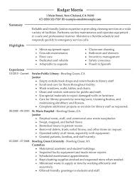 & janitorial resume examples