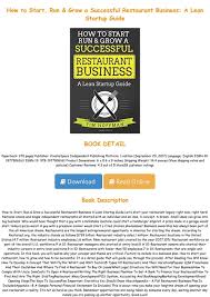Buku ini juga menyajikan aktivitas. Unlimited Ebook How To Start Run Grow A Successful Restaurant Business A Lean Startup Guide