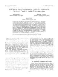 Pdf Why Are Narcissists So Charming At First Sight Decoding The Narcissism Popularity Link At Zero Acquaintance