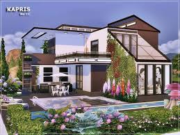 Villetta Terazza Piscina E Tetto Vetro No Cc Sims House Sims House Design Sims 4 House Design