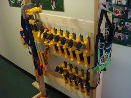 We made it out of peg board. Nerf Storage