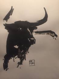 Pin By Jorge Alvarez On Pinturas Bull Artwork Bull Painting Bull Art