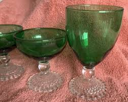 New listingvintage anchor hocking wexford clear glass lot 4 footed sherbet dessert dishes. 3 Burple Green Footed Sherbet Dish 1 Water And 50 Similar Items